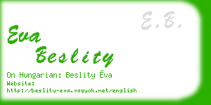 eva beslity business card
