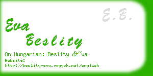 eva beslity business card